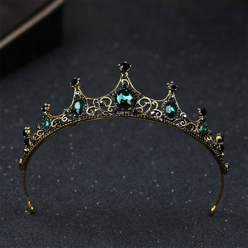 Elegant green crystal crown