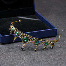 Load image into Gallery viewer, Elegant green crystal crown