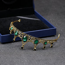 Load image into Gallery viewer, Elegant green crystal crown