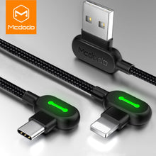 Load image into Gallery viewer, Right Angle LED Woven Charge Cable
