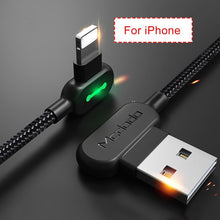 Load image into Gallery viewer, Right Angle LED Woven Charge Cable