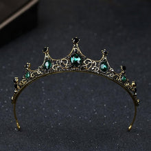 Load image into Gallery viewer, Elegant green crystal crown